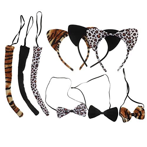 Beaupretty 9stücke Katzenohr Stirnbänder Fliegen Tier Cosplay Requisiten Haarband Party Kostüm Anzug von Beaupretty