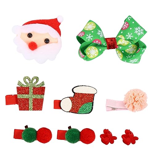 Beaupretty 9 Stück Weihnachts-Haarspangen Haar-Accessoires Haarspangen Für Mädchen Elastische Haargummis Mädchen-Weihnachts-Haardekoration Weihnachtsmann-Haargummis Haarband von Beaupretty