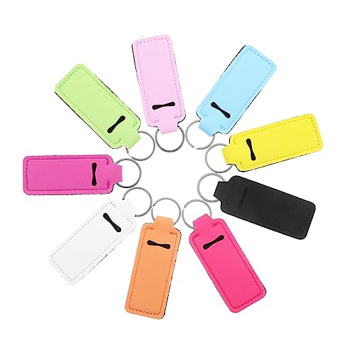 Beaupretty Lippenstift Halter Schlüsselanhänger 9 Stücke Schützende Tragehülle für Lippenstift Elastisch Bunt Praktisch für Frauen und Männer für Unterwegs von Beaupretty