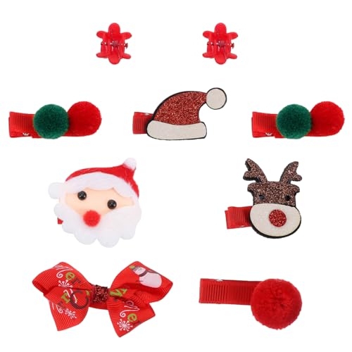 Beaupretty 9st Weihnachtsmann Haarnadel Weihnachtshaarnadeln Urlaub Elch Haarspange Party Haarspange Cartoon-haarnadel Weihnachtshaarspangen Weihnachtshaarschleifen Mädchen Zubehör Kind Stoff von Beaupretty