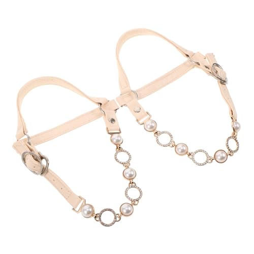 Beaupretty Abnehmbare High Heel Schuhriemen mit Perlen Strass Anti lose Fersenbänder für Pumps Schnelle Befestigung Stabilitätserhöhung Elegant für Hochzeit Party Abendveranstaltungen Beige von Beaupretty