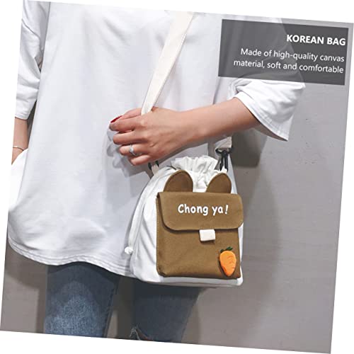 Beaupretty Adrette Damen Canvas Umhängetasche Verstellbarer Gurt Leichte Stofftasche Vielseitig Tragbar für Alltag und Freizeit Khaki von Beaupretty