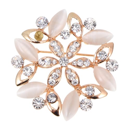 Beaupretty Alloy Brosche mit Strassbesatz Modische Anstecknadel für Damen Vielseitiger Schmuck für Schal Mantel Pullover und Tasche Elegantes Weißes Blumen design Einfach zu Tragen und von Beaupretty