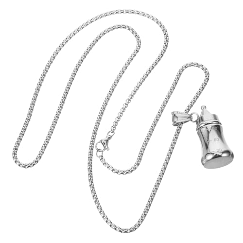 Beaupretty Aromatherapie Halskette Parfümfläschchen Anhänger Titanstahl Unisex Modeschmuck Kleines Fläschchen Schmuck Accessoire Langlebige Minimalistische Kette für Damen und Herren von Beaupretty