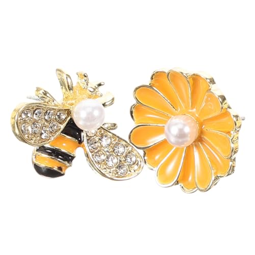 Beaupretty Asymmetrische Kleine Ohrstecker Damen Bienen und Margeritenförmig Dezente Blütenohrringe Leichte Modeschmuck Accessoires Langlebig und Farbbeständig für Frauen von Beaupretty