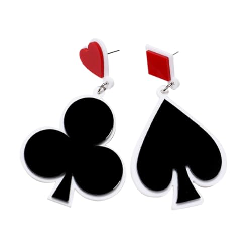 Beaupretty Asymmetrische Poker Kartenohrhänger Damen Modisch Leicht Spielerisch Ausgefallenes Design für Geburtstag Valentinstag Hochzeit Alltagsschmuck von Beaupretty