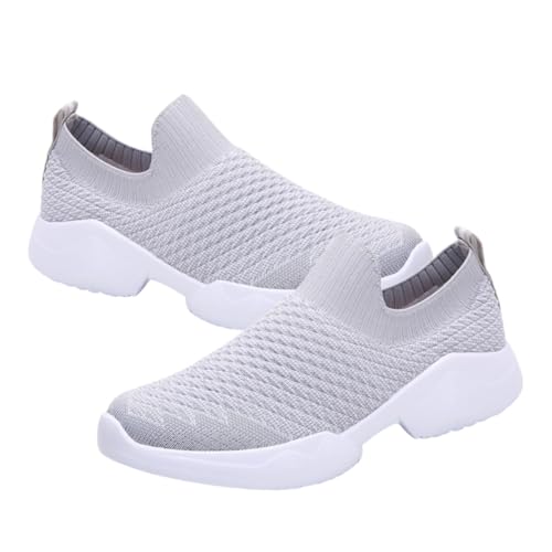 Beaupretty Atmungsaktive Damen Freizeitschuhe Slip Hautfreundlich Leichtes Mesh Bequeme Lauf und Fitnessschuhe rutschfest für Outdoor und Alltag Hellgrau von Beaupretty