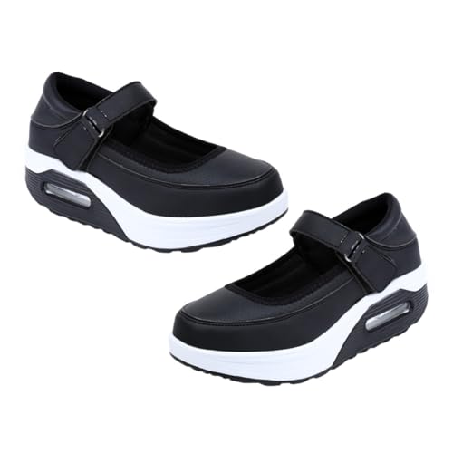 Beaupretty Atmungsaktive Damen Sportschuhe mit Dicker Sohle rutschfeste Verschleißfeste Gym Sneaker Leichte Dünne Freizeitschuhe für Frühling und Herbst Schwarz von Beaupretty