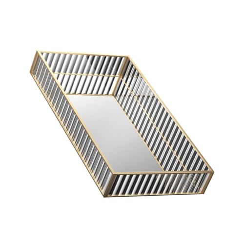 Beaupretty Aufbewahrungs Tablett mit Streifenmuster Multifunktionaler Kosmetik Organizer für Badezimmer und Desktop Langlebig Geeignet für Lippenstift Schlüssel Schminkutensilien Vielseitig von Beaupretty