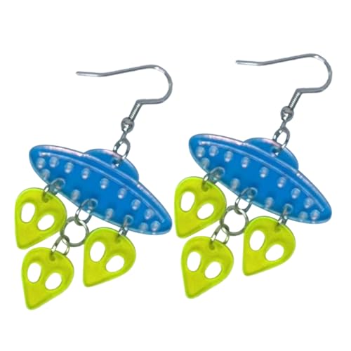 Beaupretty Außergewöhnliche Ufo Raumschiff Ohrhänger Damen Schmuck Lustige Dangle Ohrringe Leicht Tragbar Alltag von Beaupretty