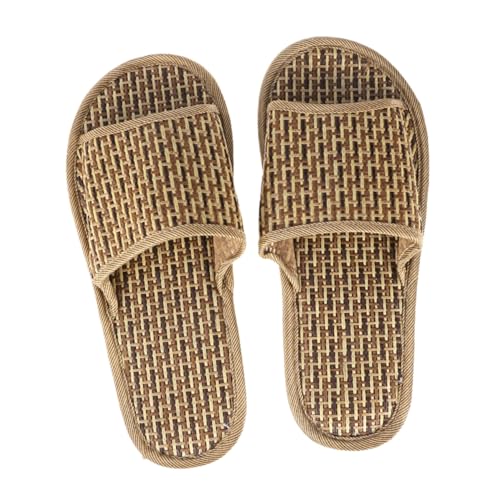 Beaupretty Bambus Sandalen Damen Sommer Flache Atmungsaktive Bequeme Hausschuhe mit Dickem Boden Leicht und Strapazierfähig für Reise und Alltag von Beaupretty