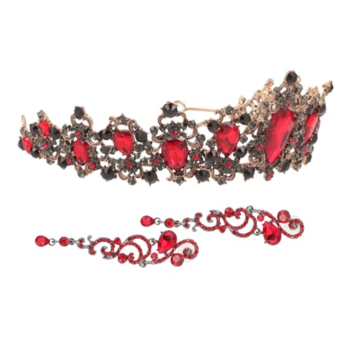 Beaupretty Barock Brautschmuck Set mit Funkelndem Strass Haarkrone und Ohrringen Leichtes Legierungsmaterial Eleganter Haarschmuck für Hochzeit Braut Brautjungfern Festliche Anlässe von Beaupretty