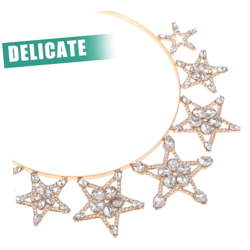 Beaupretty Barock Damen Stirnband mit Sternen Goldfarbenes Haarreif Leichter Brautschmuck für Hochzeit Party Abschlussball und Besondere Anlässe von Beaupretty