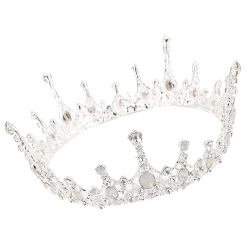Beaupretty Barocke Braut Haar Accessoires Runde Krone Krone Morgenmantel Damen Königin Damen Weihnachten Kopfschmuck Hochzeitskleid Prinzessin Medaillon Zubehör Tiara von Beaupretty