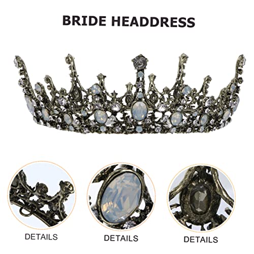 Beaupretty Barocke Braut Haaraccessoires Runde Krone Krone Prinzessinnenkrone Cersei Krone Kopfschmuck Braut Zu Mir Kostüm Strumpfbänder Kleid Schwarze Krone Für Frauen Hochzeit von Beaupretty