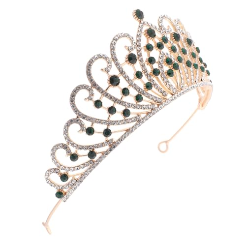 Beaupretty Barocke Brautkrone mit Grünen Strasssteinen Leichtes Robustes Kopfschmuck Accessoire für Hochzeiten Geburtstagsfeiern und Bühnenauftritte Eleganter Party Haarschmuck für Damen von Beaupretty