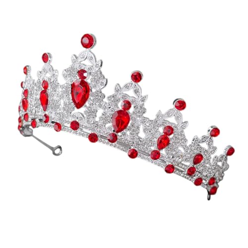 Beaupretty Barocke Krone für Damen Tiara Schmuckset für Hochzeiten Geburtstagsfeiern und Besondere Anlässe Glitzernde Kopfbedeckung für Bräute und Prinzessinnen Silber Rot Beaupretty Barocke Krone für Damen Tiara Schmuckset für Hochzeiten Geburtstagsfeiern und Besondere Anlässe Glitzernde Kopfbedeckung für Bräute und Prinzessinnen Silber Rot von Beaupretty
