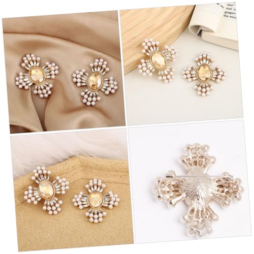 Beaupretty Barocke Perlen Brosche Damen Anstecknadel Kreuzform Eleganter Schal Broschen Pin Schmuck Geschenkidee für Frauen Kleidung Zubehör von Beaupretty