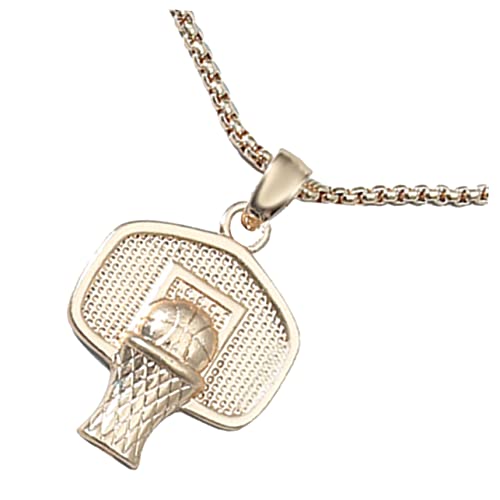 Beaupretty Basketball Halskette Herren Kettenanhänger Basketballkorb Sportlicher Schmuck für Jungen Gelb Modisch Skinfreundlich Robust Geschenkidee von Beaupretty