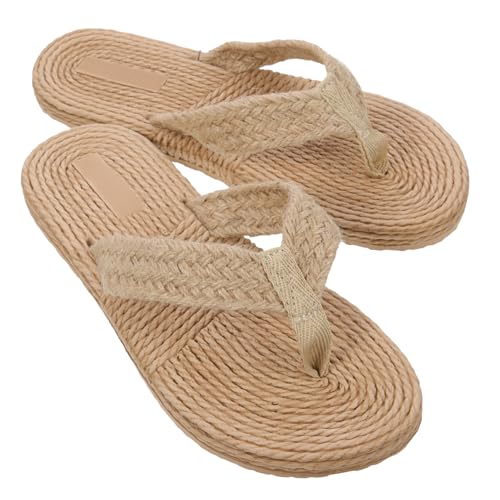 Beaupretty Bequeme Damen Strand Sandalen mit Imitat Strohgeflecht Flache Outdoor Hausschuhe Modische Sommerschlappen in Beige Geeignet für Freizeit Urlaub und Strandbesuche Beaupretty Bequeme Damen Strand Sandalen mit Imitat Strohgeflecht Flache Outdoor Hausschuhe Modische Sommerschlappen in Beige Geeignet für Freizeit Urlaub und Strandbesuche von Beaupretty