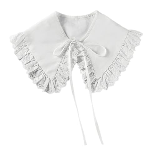 Beaupretty Bestickter Spitzen Falscher Kragen Damen Atmungsaktiv Eleganter Stickerei Ausschnitt Einfach Ausziehbar Passend für Blusen Oberteile und Langarmshirts Weiß von Beaupretty
