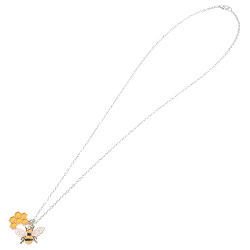 Beaupretty Bienen Anhänger Halskette Honigwaben Design Damen Schmuck Verarbeitung Langlebige Legierung für Alltag und Party von Beaupretty
