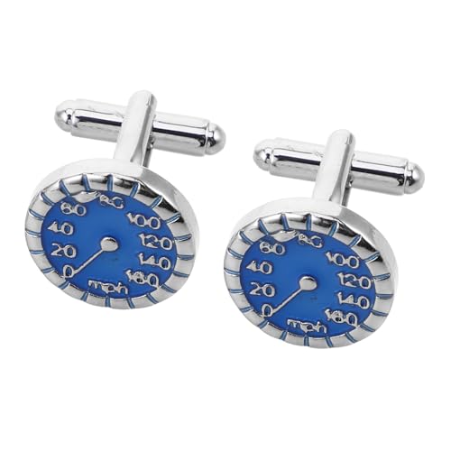 Beaupretty Blaue Auto Tachometer Manschettenknöpfe Herren Metall Cufflinks für Business Hochzeit Hemd Zubehör Elegante Fahrzeuggeschwindigkeit Anzug Pins von Beaupretty