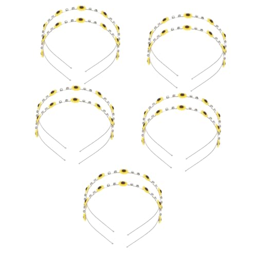 Beaupretty 10 Stk Sonnenblumen-stirnband Sonnenblumenhaar Sonnenblumenkronen Für Frauen Sonnenblumen-stirnbänder Für Frauen Stirnband Für Frauen Mädchen Schmücken Fräulein Rostfreier Stahl von Beaupretty