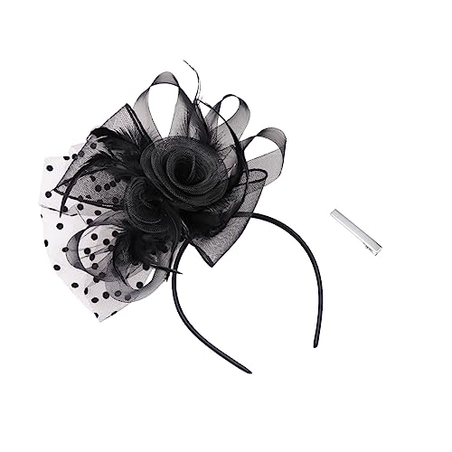 Beaupretty Fascinator-kopfbedeckung Party-haar-accessoire Tolle Gatsby-kopfbedeckung Spitzen-fascinator Party Faszination Fascinator Haarreifen Flapper-kopfstück Schleier Charmant Braut von Beaupretty