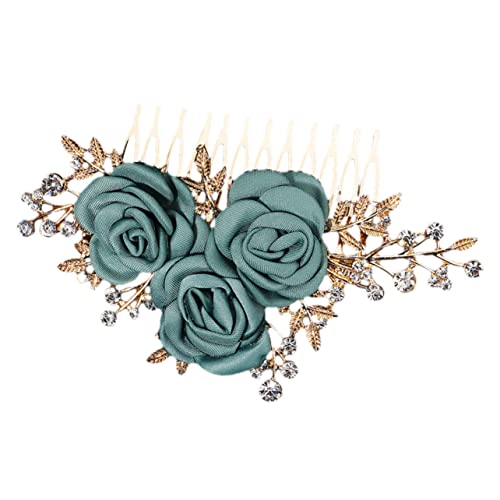 Beaupretty Blumen Haarkamm mit Strasssteinen Eleganter Brautschmuck für Hochzeit Festliche Haarnadel für Damen Sicher Haltend für Braut und Brautjungfern Verleiht Charmanten Look von Beaupretty