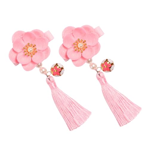 Beaupretty Blumen Haarspange mit Glocken und Quaste Haarklammern für Mädchen Chinesischer Stil Haarschmuck Einfache Anwendung das Zurück Klassisches Design von Beaupretty
