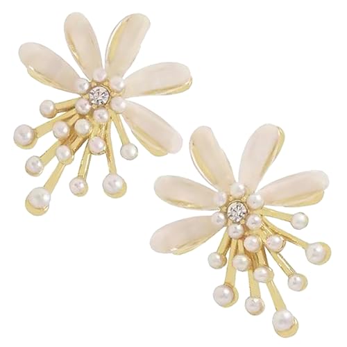 Beaupretty Blumen Perlen Ohrstecker Damen Ohrschmuck Leichtes Design Ohrringe für Alltag und Festliche Anlässe von Beaupretty