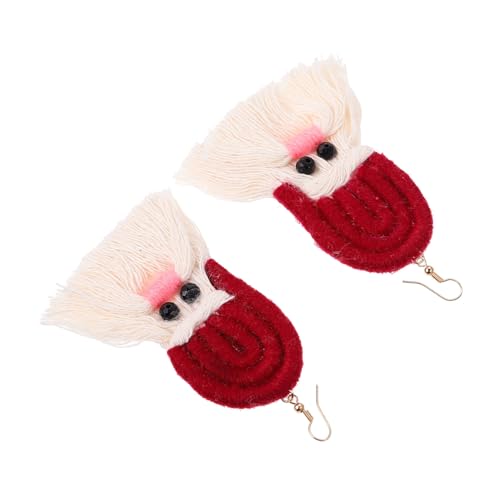 Beaupretty Bohemia Ohrhänger Handgefertigt Rote Quasten Ohrringe Weihnachts Schmuck Damen Party Alltagsmode von Beaupretty