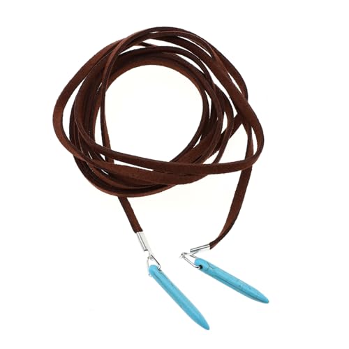 Beaupretty Bohemian Halskette Damen mit Naturstein Türkis Anhänger Retro Stil Schmuck für Frauen Weicher Bindeband Schmuck im Boho Beach Look Hautfreundlich und Handgefertigt von Beaupretty