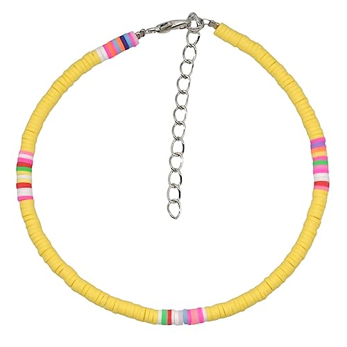 Beaupretty Boho Fußkettchen Damen Gelb Freundschaft Soft Clay Schmuck Verstellbare Fußkette Bohemian Style Beach Schmuck für Frauen von Beaupretty