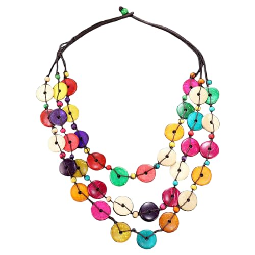 Beaupretty Boho Holzperlen Halskette für Damen Mehrlagig mit Kokosnuss Schalen Modisches Accessoire für Besondere Anlässe Hautfreundlich Einzigartiges Design von Beaupretty