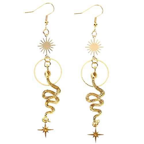 Beaupretty Boho Ohrringe Damen Goldene Schlange Ohrstecker Alloy Ear Studs Kreativer Schmuck Elegant und von Beaupretty