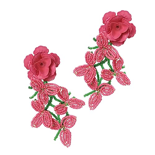 Beaupretty Boho Perlenohrringe Damen Handgefertigte Blumendrop Ohrringe Leichte Langlebige Bohemian Dangle Earrings für Hochzeit Geburtstag Alltag Schmuckgeschenke Zufällige von Beaupretty