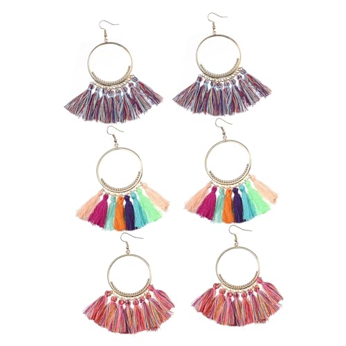 Beaupretty Boho Quasten Ohrringe aus Langlebiger Legierung Bunte Ohrhänger Umweltfreundlich und Hautfreundlich Vielseitig für Shopping Arbeit Party Geeignet von Beaupretty
