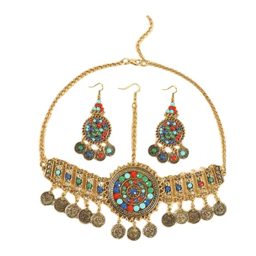 Beaupretty Boho Schmuckset Damen Goldfarbener Kopfschmuck und Ohrringe mit Strass Perlen für Hochzeit und Fest Schmuckset für Frauen Elegant und Auffällig von Beaupretty