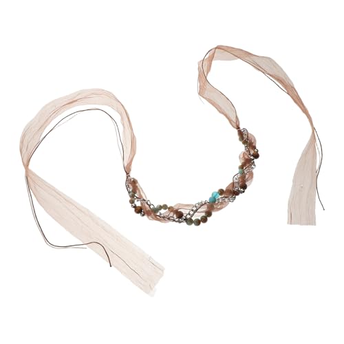 Beaupretty Boho Taillenkette und Geflochtener Netz Haarreif für Damen Vintage Hippie Gürtel mit Quasten Multifunktional als Hüftschmuck Haarband oder Armband für Festival und Alltag von Beaupretty