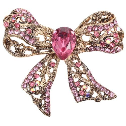 Beaupretty Bowknot Brosche mit Strass Zarte Anstecknadel für Damen Schleifen Schalspange Funkelnde Schmuck Dekoration für Kleid und Bluse Stilvolles Accessoire von Beaupretty