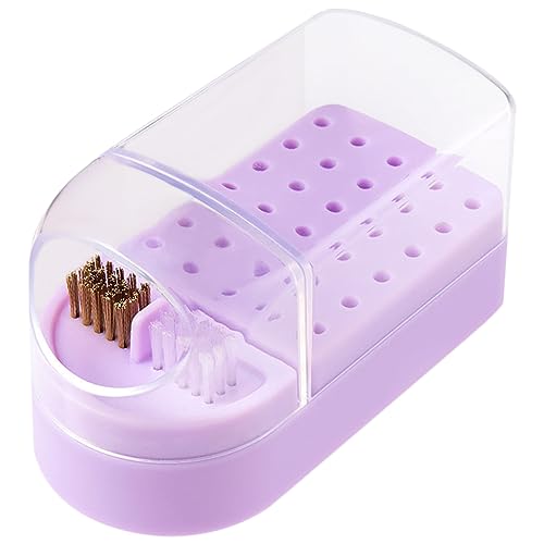 Beaupretty Box Bohrer Reinigungsbürste Maniküre Versorgung Maniküre Bohrer Fall Nagel Bohrer Bits Organizer Nagel Bohrer Halter Keramik Halterung Produkt Polierkopf Schleifkopf Kunststoff von Beaupretty