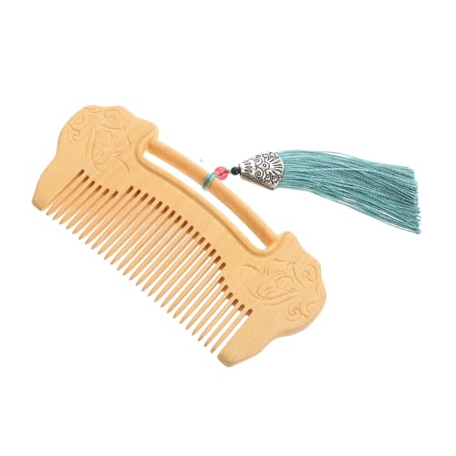Beaupretty Boxwood Kamm mit Feiner Zahnung und Kunstvoller Ruyi lock Gravur Langlebiger Holzkamm für Damen Haar Bartpflege Tragbar Edles Geschenk aus Robustem Boxwood Holz von Beaupretty