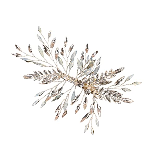 Beaupretty Braut Haarklammer mit Kristallen Haarspange für Hochzeiten und Partys Silberne Haarschmuck für Damen Hochwertige Brautaccessoires mit Blumen Dekoration von Beaupretty