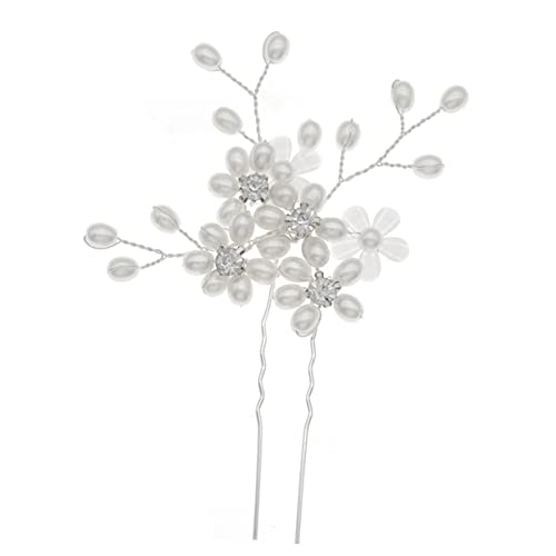 Beaupretty Braut Haarnadel Braut Haarschmuck Für Frauen Schärpe Hochzeit Haarspange Brautschmuck Perlen Perle Braut Hochzeit Haarnadeln Tiara Stab Perlen Für Haar Schleier Silber von Beaupretty