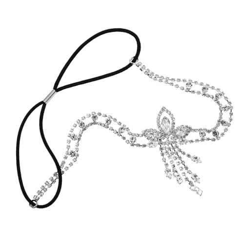 Beaupretty Braut Haarschmuck Hochzeit Haarkette mit Funkelnden Zirkonia Strass Silbernes Stirnband für Damen Mädchen Braut Leichter Schmuck für Festliche Frisuren von Beaupretty