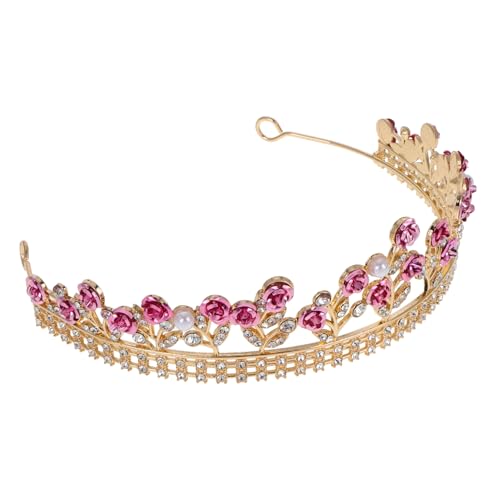 Beaupretty Braut Stirnband mit Roségoldener Metallrose und Strass Handgefertigte Tiara Krone für Hochzeit Bequemer Haarschmuck für Damen Festlicher Headpiece für Besondere Anlässe von Beaupretty