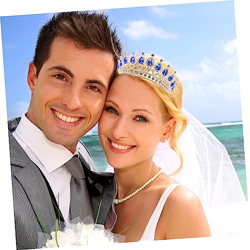 Beaupretty Braut Tiara Stirnband Blaue Krone mit Zirkonia Haarschmuck für Damen und Prinzessinnen Hochzeit Party Festliche Anlässe von Beaupretty