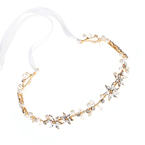 Beaupretty Gürtel Mit Taillenkette Modisches Armband Brautschärpen Gürtel Goldene Strass Gürtel mit Wei? Organza Band für Strassperlen- Taillengürtel Damengürtel Kleidungszubehör von Beaupretty